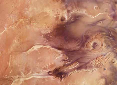 Auf dem Mars gibt es zahlreiche Gebiete, die Spuren von fließendem Wasser zeigen, wie zum Beispiel das Mündungsgebiet des Talsystems Kasei Valles, wo auf einer Breite von mehr als hundert Kilometern