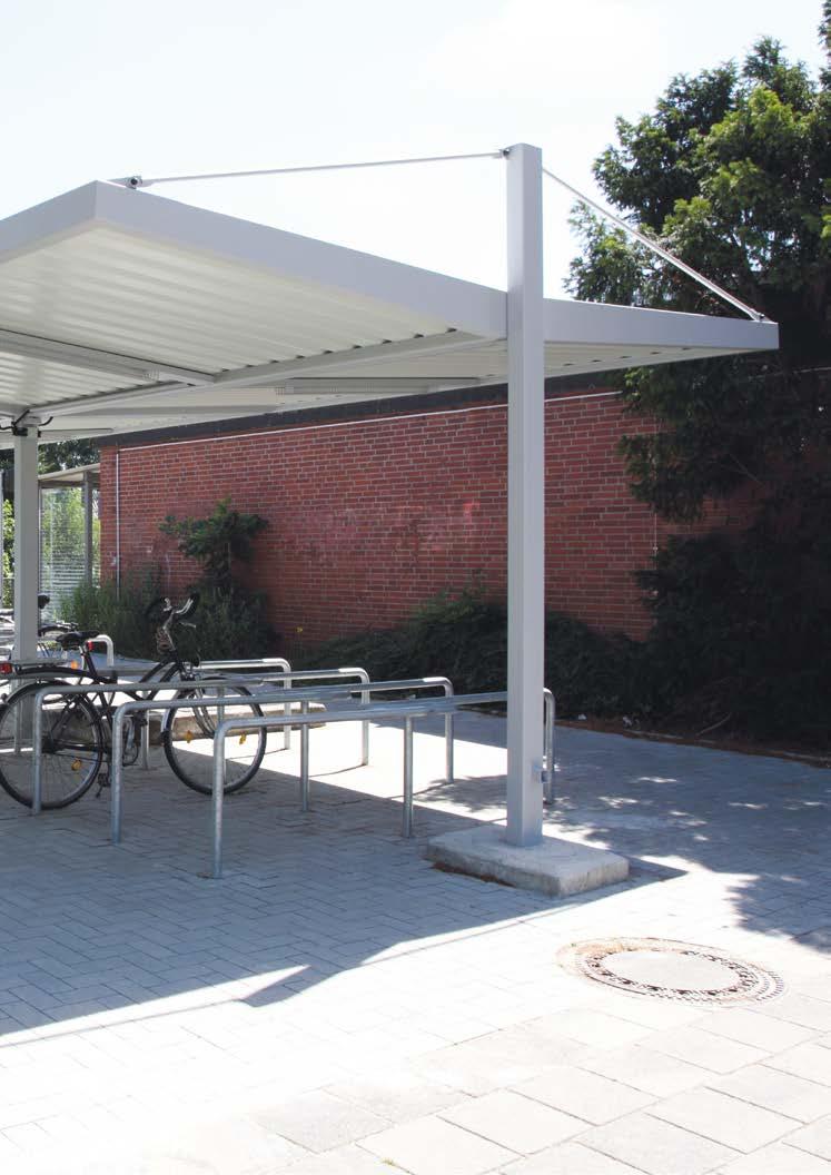 Fahrradüberdachung LIPTO, doppelseitig, auftragsbezogene Anpassung - 2 aneinander gebaute Anlagen mit