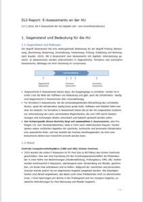 E-Assessment: Entwicklung Thema der AG DLI und beim perspektivischen Jour Fixe der Studiendekane AK E-Assessment der AG DLI: Report Bedarf aus verschiedenen Instituten der HU: