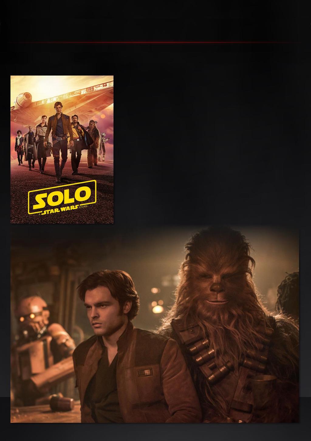 TM & 2018 Lucasfilm Ltd. Solo: A Star Wars Story Start: 25.09.2018 Han Solo, der sich ohne Eltern in den rauen Straßen seines Heimatplaneten Corellia durchschlagen musste, hat seinen eigenen Kopf.