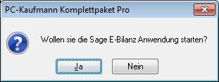 Um Ihre Daten jetzt in das Programm Sage E-Bilanz zu importieren, bestätigen Sie die