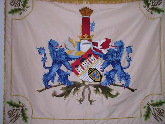 Emblem des MTV Treubund 1848 Lüneburg in den vier Ecken: Vier F Rückseite: auf beigem