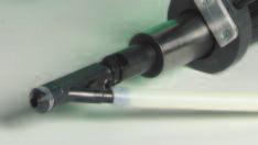 Optional ist eine Sperre möglich, welche das Eintauchen der Schraube in das Mundstück verhindert. Dadurch läßt sich die Schraube besser am Werkstück ansetzen.