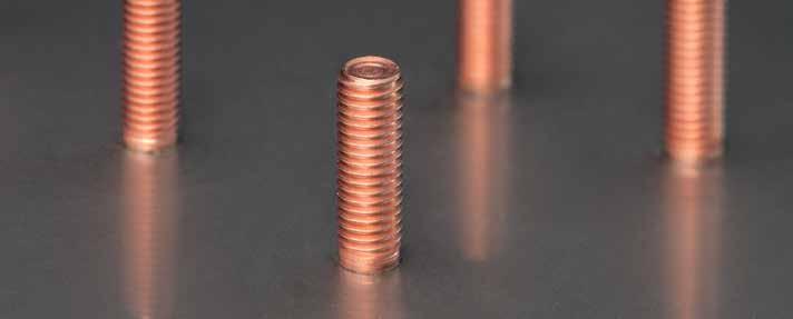 1: High-strength M12 steel studs (S355 copper-plated) can be quickly and neatly welded on thick and thin base material. No flange, no weld bead and welding spatter.