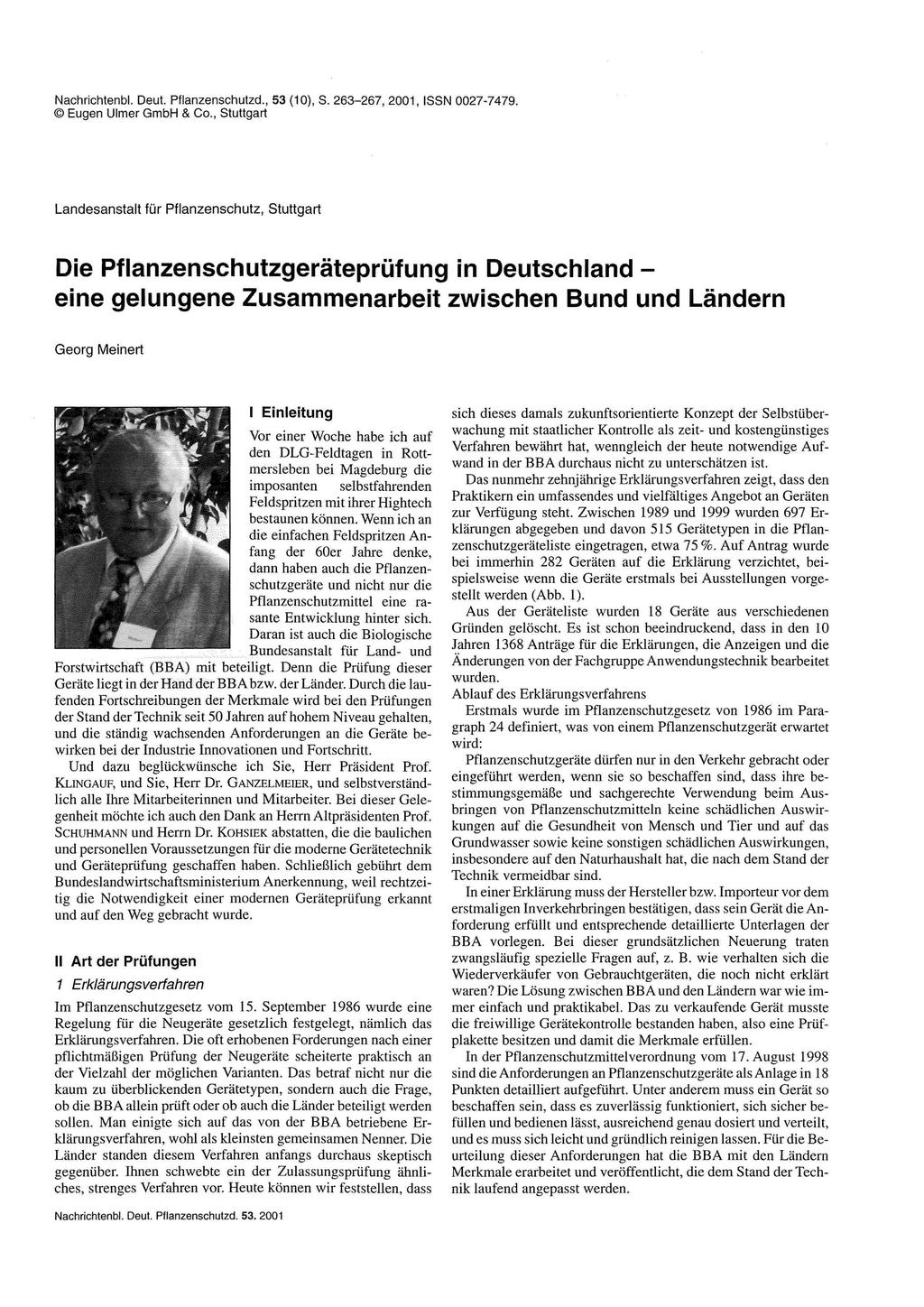 Nachrichtenbl. Deut. Pflanzenschutzd., 53 (10), S. 263-267, 2001, ISSN 0027-7479.