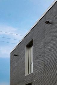 : Hügemeier, Wiesbaden Anwendungsbeispiel 2: Komplette Fassadenverkleidung / Elemente in Individuallänge --Verwendung von Elementen LIGNO Fassade in Individuallänge.
