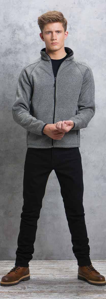 FABRIC 100% polyester knit bonded with 100% polyester micro fleece COLOURS grey marl FABRIC 65/35 polyester/cotton brushed back jersey royal