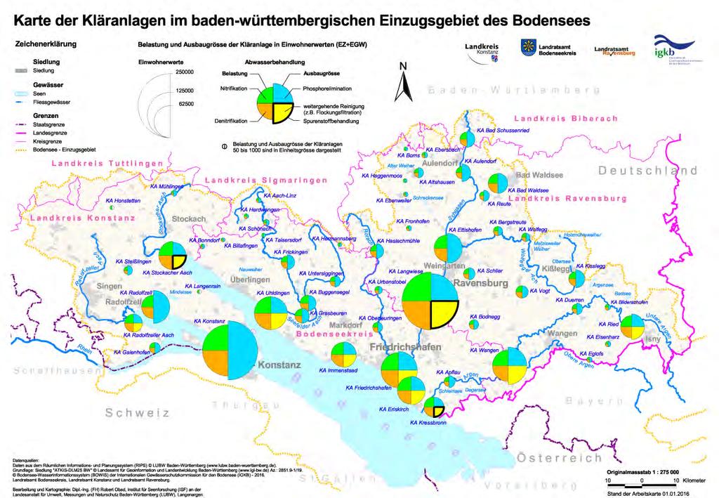 Abb. 17: Kläranlagenkarte 2015 vom baden-württembergischen