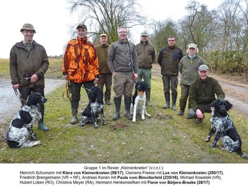 Neun Hundeführer hatten ihre Großen Münsterländer zu dieser Anlagenprüfung genannt.