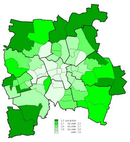 Durchschnittliche Haushaltsgröße Quelle: Einwohnerregister Leipzig, Bürgerumfrage In der Statistik versteht man unter einem Haushalt Personen, die miteinander wohnen und wirtschaften.