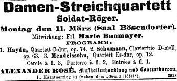März 1895: Neue Freie Presse (Wien), 6. März 1895, S. 7.