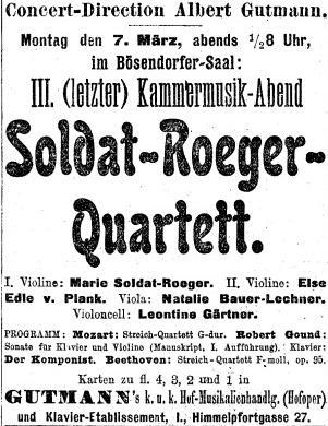 Programm: Robert Fuchs, Brahms, Schubert Solist: Alfred Grünfeld,