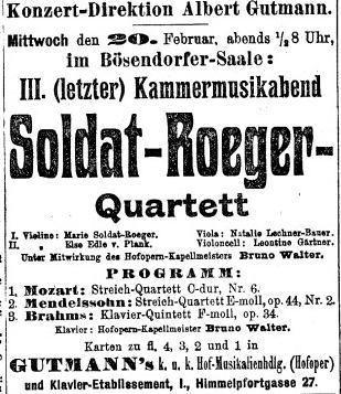 51/2 Solist: Ferdinand Löwe, Klavier. 3. Konzert am 20.