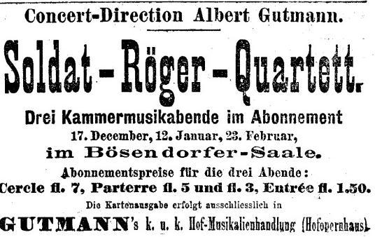 Saison 1900-01: Neue Konzertdirektion: Albert Gutmann Übersicht der drei Konzerte am 17.