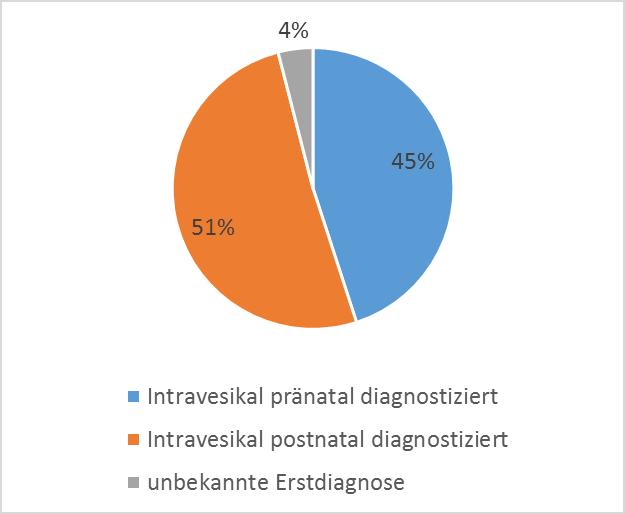 Abbildung 17: Diagnosezeitpunkt intravesikaler Ureterocelen.