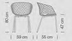 Sitzschale aus Polypropylen, Gestell: Stahlrohr
