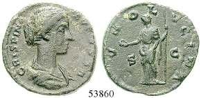 RIC 205; MIR 793. ss 130,- Crispina, Frau des Commodus, +183 Denar 180-183, Rom. 3,06 g. Drapierte Büste r.
