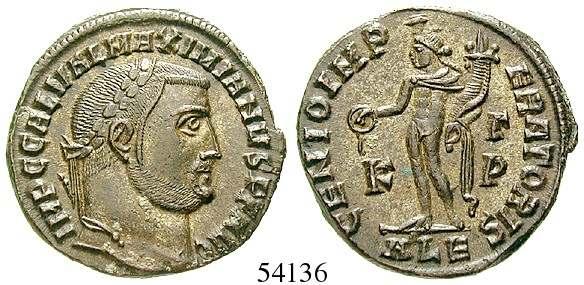P-BR/ALE. RIC 100a. attraktives Portrait, braune Patina. vz+ 150,- 54142 Severus II.
