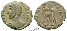 f.vz 100,- 54173 54174 Bronze 24 mm 383-388, Constantinopel. 4,56 g. Drapierte Büste r.