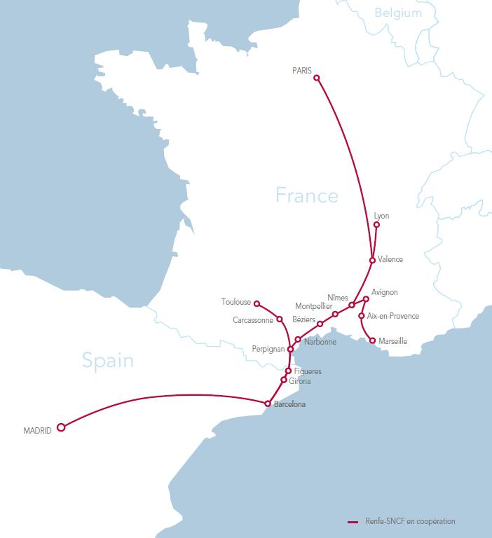Barcelona-Paris: Duplex-TGV-Züge Routen Madrid/Barcelona-Marseille,