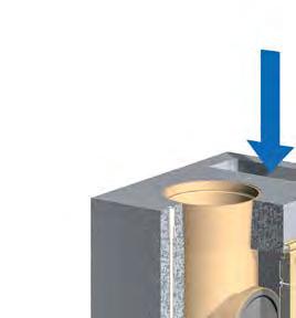 Durch die spezielle Konstruktion des Fertigfußes ist unterhalb der Putztür ein 4-seitiger Vebrennungsluftanschluss z.b. mit der Blower-Door- Zuluftblende (Art.