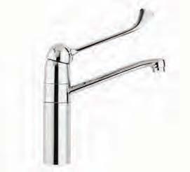 305-385 Single extended lever mixer tap for operating theatres with rotating spout and medical maintenance. Ø51 200 max.45 M33x1.