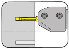 A Axialeinstechen Face Grooving Klemmhalter Toolholder B105 mit innerer Kühlmittelzufuhr with through coolant supply Nutaußen-Ø ab from outer groove Ø 10 mm Stechtiefe Depth of groove 15 mm