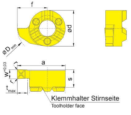 Einstechen (innen) Grooving (internal) S111 B Bohrungs-Ø ab Bore Ø from 11 mm Stechtiefe bis Depth of groove up to 2,3 mm Stechbreite Width of groove 1,5-2,5 mm für Klemmhalter for Toolholder e B111