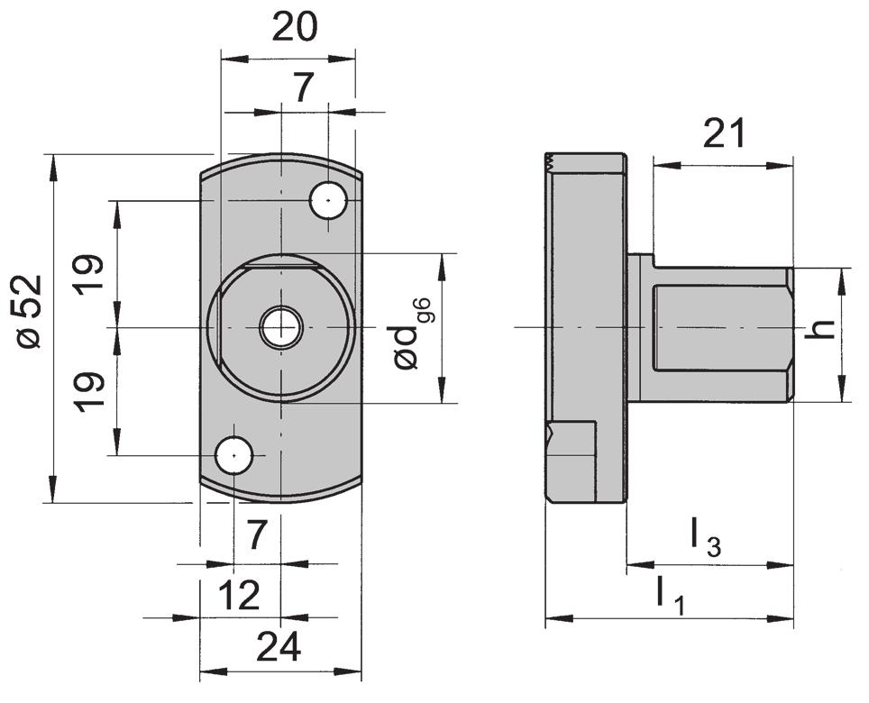 A Einstechen und Ausdrehen Grooving and Boring Grundhalter Basic toolholder BGT ohne Einbauhalter without cartridge Verstellbare Rundschäfte für Halter BKT105.2327.