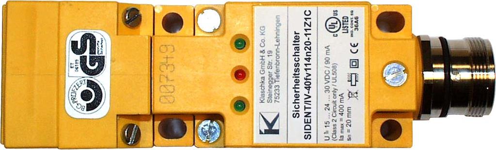 Sach-Nr. 13.14-33, -45 Sicherheitsschalter Montage- und Betriebsanleitung 7.3. Leuchtdioden Aus dem Zustand der Leuchtdioden kann eine Aussage über den Status des (bedämpft/unbedämpft) und über mögliche Fehlersituationen abgeleitet werden.
