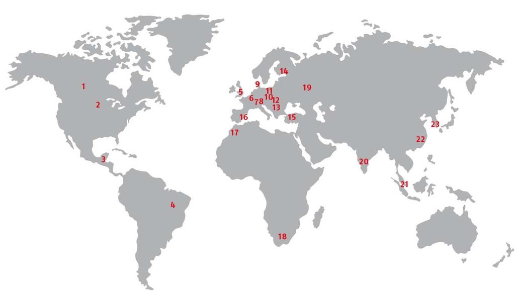 Portfoliostärkung 2015 Auf 5 Kontinenten verankert Vertriebs und
