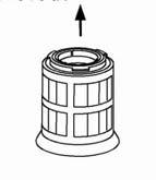 Bevor Sie den Staub wegschaffen, stellen Sie sicher, dass Sie bei jedem Reinigungszyklus den Staubsauger ausgeschaltet haben, und, dass Sie das Kabel aus der Steckdose gezogen haben. 4.