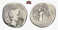 Künker elive Auction 11 Page 27 ROMAN COINS MÜNZEN DER RÖMISCHEN REPUBLIK misc 110 AR-Denar, 42 v. Chr., Rom, P. Clodius Turrinus; 4,05 g. Apollokopf r.
