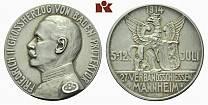 00 386 Friedrich II., 1907-1918. Silbermedaille 1914, auf das 27. Verbandschiessen in Mannheim.