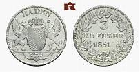 Vorzüglich- Stempelglanz GERMAN COINS AND MEDALS BADEN LOTS 387 Karl Ludwig Friedrich, Ku.