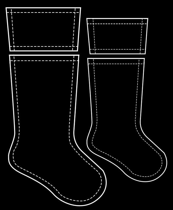 Sami DOLLS Socke groß innen Oberteil Schneide 2x 0,7 cm Nahtzugabe ist enthalten Sami DOLLS Socke klein innen Oberteil Schneide 2x 0,7 cm Nahtzugabe ist enthalten Sami DOLLS