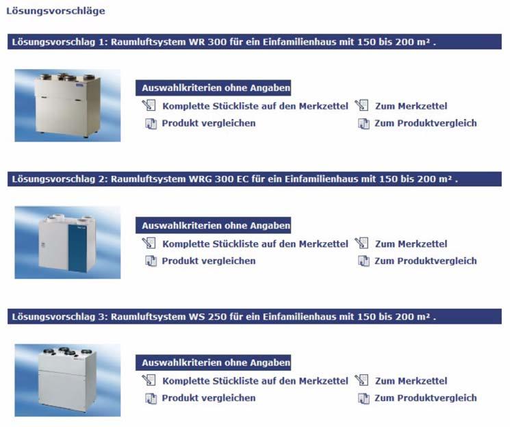 3.1.2 Produktvergleich Sie können bis zu fünf Produkte miteinander vergleichen. Um ein Produkt in den Produktvergleich aufzunehmen klicken Sie auf Produkt vergleichen.