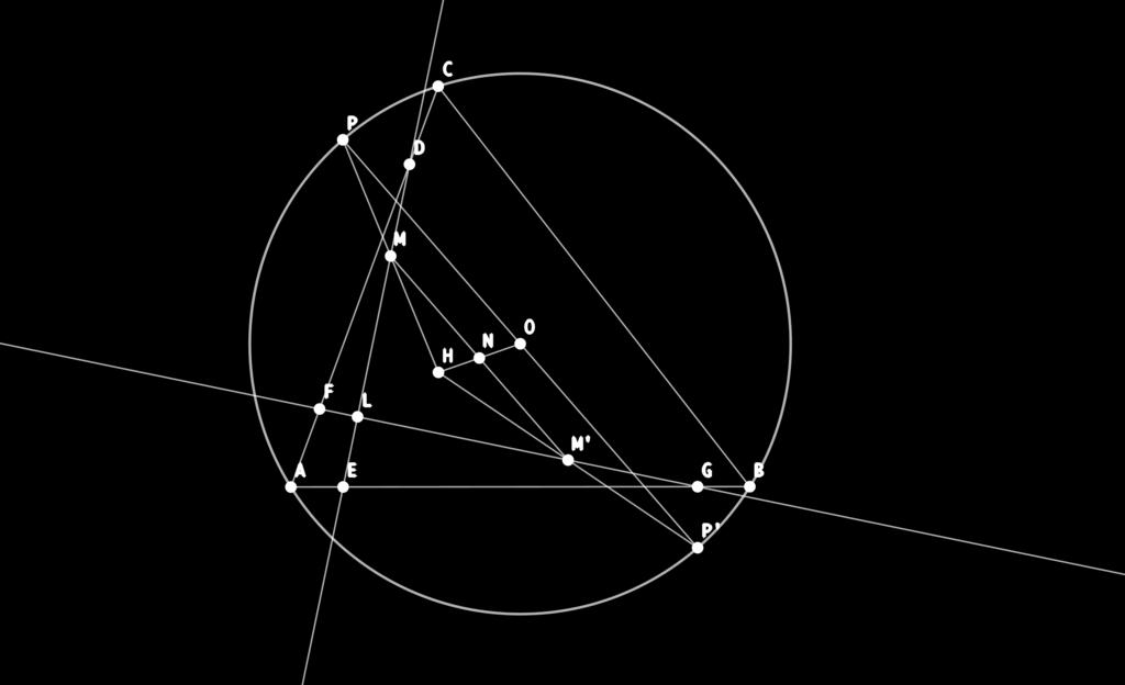 71, da Der Mittelpunktswinkel zwischen zwei diametral liegenden Punkten 180 beträgt und dieser nach dem Satz doppelt so Groß ist wie der Winkel zwischen den zugehörigen Simson-Geraden, welcher damit