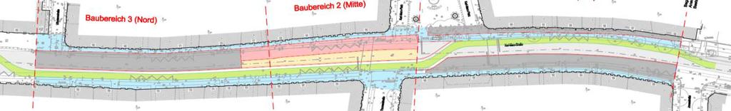 Bauphase 3: Tunnelabdichtung Mitte + Straßenbau Nord und Süd 9-11 Wochen, ca. 02.01.2015 ca. 13.03.2015 aber Straßenbau (Winterunterbrechung) bis ca. 29.05.