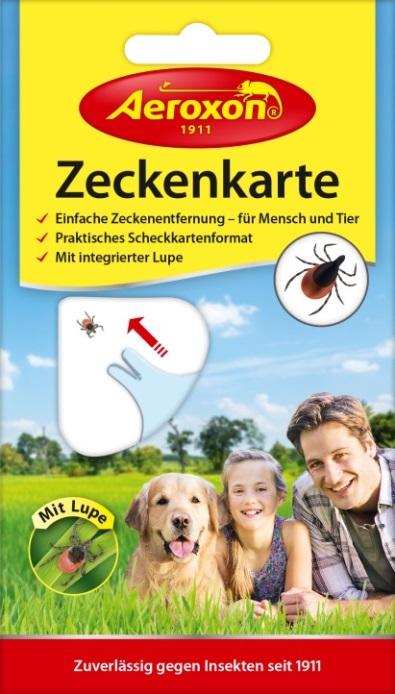 Zeckenkarte Einfache und sichere Entfernung von Zecken Mit integrierter Lupe Scheckkartenformat - immer dabei Fr Mensch und Tier Kein Biozid: mechanisch bzw.