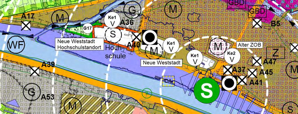 Geplante Ausweisung von Wohn- und Mischbauflächen 145 Verkehrsplanerische Einschätzung der Gebietsentwicklung Mit der Neuen Weststadt entsteht in Esslingen am Neckar ein zentral gelegenes und