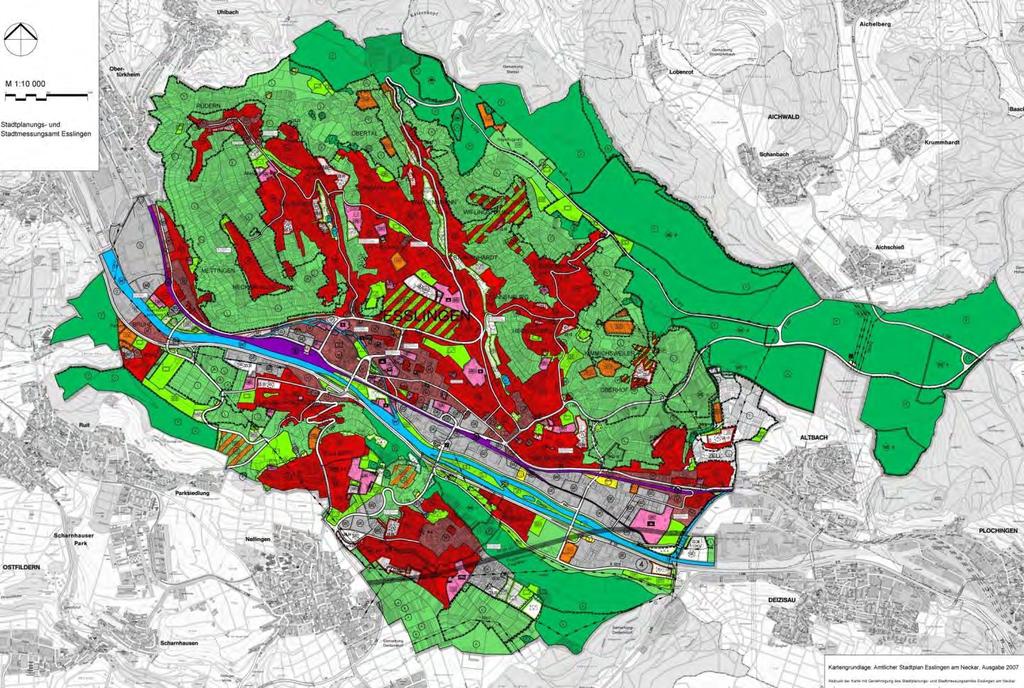 Vorbemerkung 6 1 Vorbemerkung 1.1 Ziele des Flächennutzungsplans Die Große Kreisstadt Esslingen am Neckar hat am 26.07.2010 die Neuaufstellung des Flächennutzungsplans FNP 2025 beschlossen.