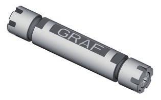 GRAF Doppel-Spannzangenhalter inklusiv ER-M Spannmutter GRAF double chuck holder inclusive chucking nut