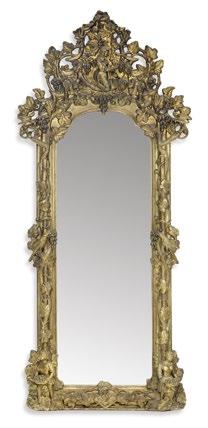 198 313487 / 42319-1 Trumeauspiegel mit Konsole Dresden, um 1880 Holz und Stuck, gold gefasst; weißer Marmor.