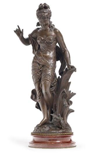 200 129 314819 / 42590-2 Femme au bain Louis Auguste Moreau (1855-1919 Frankreich) Bronze, braun patiniert. Plinthe bez.