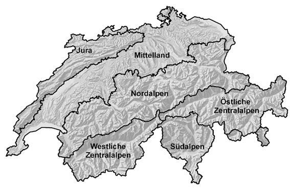 Zertifizierung Feldbotanik Version 2017 19 5.3.3 Kenntnisse Biogeografische Regionen und Höhenstufen Die Einteilung der Schweiz in 6 Biogeographische Regionen wird als bekannt vorausgesetzt.