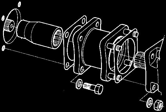 echnische Daten -Ventilblock VP1-045/075 -nschluss (R 1/4 Drainanschluss (R 1/4 Einstellung, Signaldruck (1 U entspricht ca 55 bar) O-Ring (x6) Dämpfungsdrossel (linksdrehende Pumpe) (Zum Stellkolben