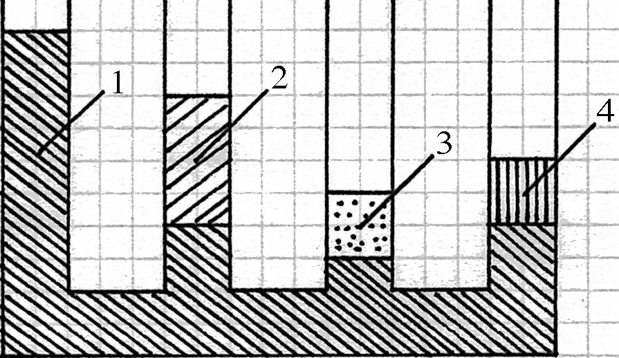 GYMNASIUM MUTTENZ Seite 5 Aufgabe 5 [3 Punkte] Ein Behälter enthält vier verschiedene, unvermischbare Flüssigkeiten.