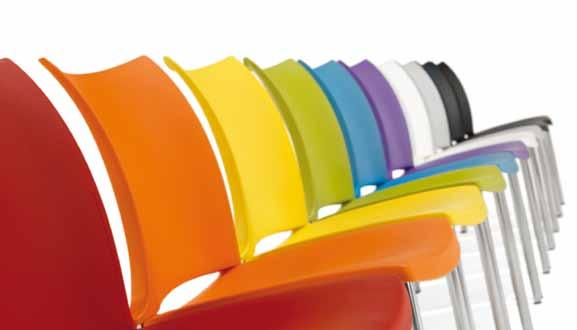 PLASTIC 2200 HOLA! KUNSTSTOFF 2200 HOLA! KUNSTSTOF 2200 HOLA! PLASTIQUE 2200 HOLA! The polypropylene seat, back and arms are available in many appealing colours.