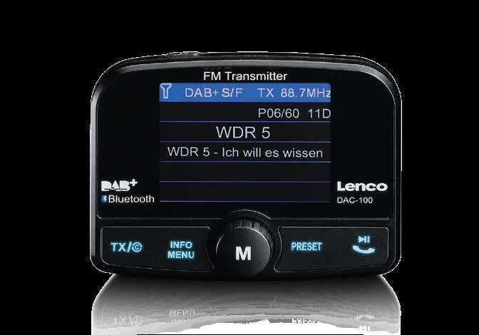 DAC-100 Digital Audio Broadcasting Internet/FM/DAB+ radios Side view Seitenansicht Accessories Zubehör Internet/FM/DAB+ Radios DAC-100 Specif ications DAB+ digital radio receiver Bluetooth